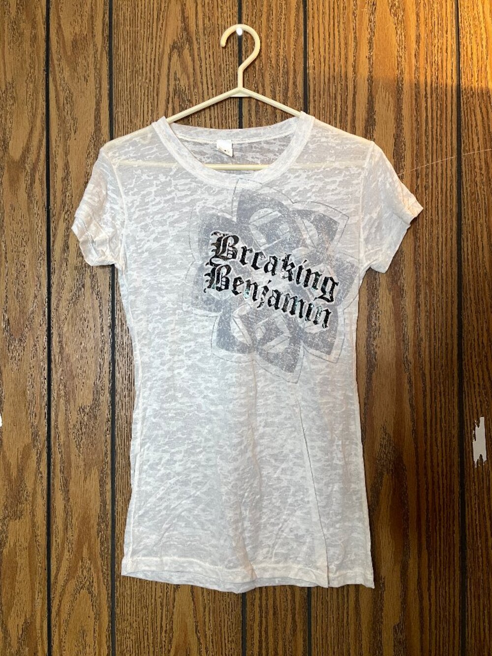 Breaking Benjamin White/Sheer Women's T-Shirt Size Large *Never Worn*